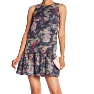 Nicole Miller Metallic Print Cocktail Mini Dress size 4 NWT